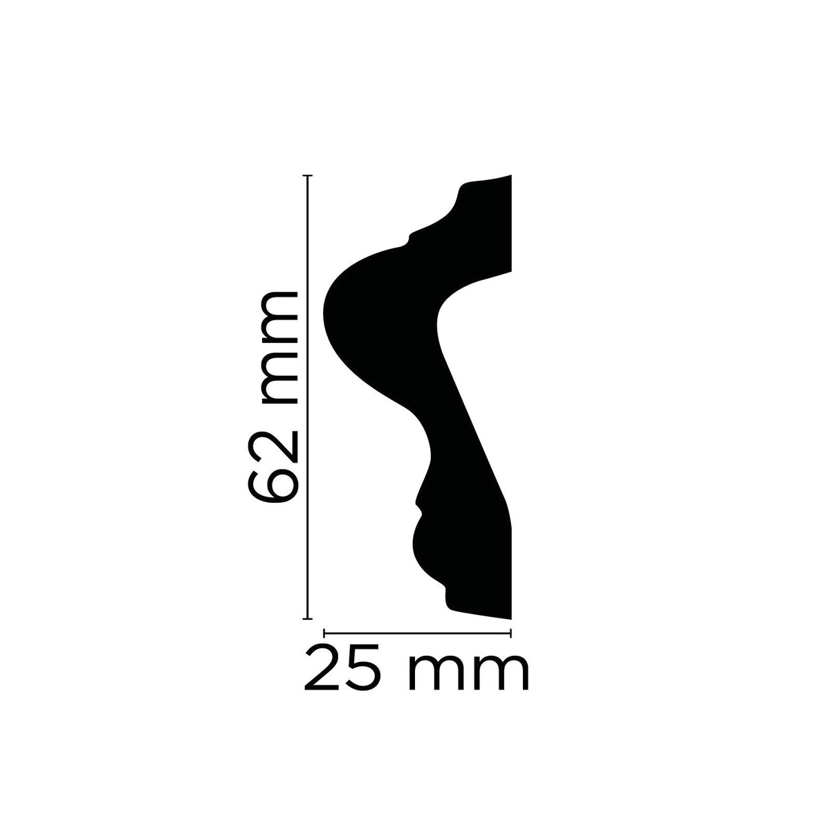 Wandleiste Marsala – 6,1 × 2,5 cm