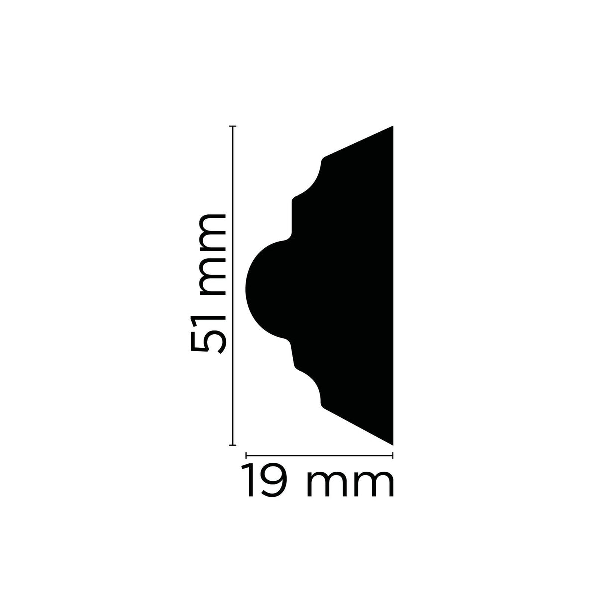 Wandleiste Cividale verziert – 5,1 × 1,9 cm