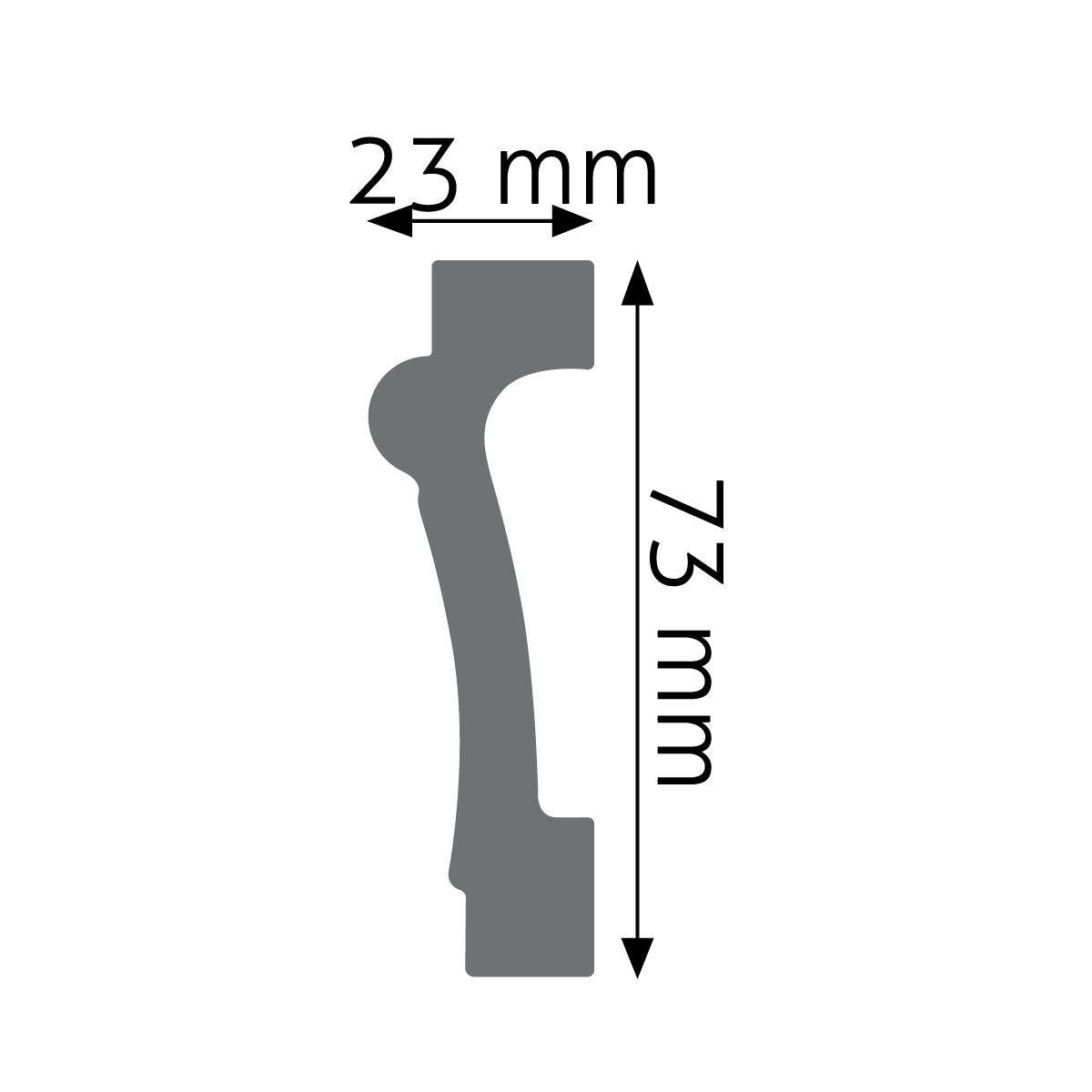Zierleiste Vasto – 7,4 × 2,3 cm
