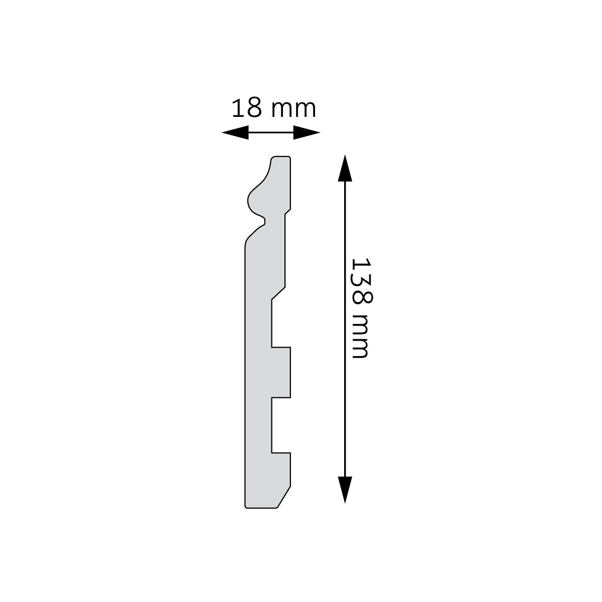 Sockelleiste Santander – 13,8 × 1,6 cm
