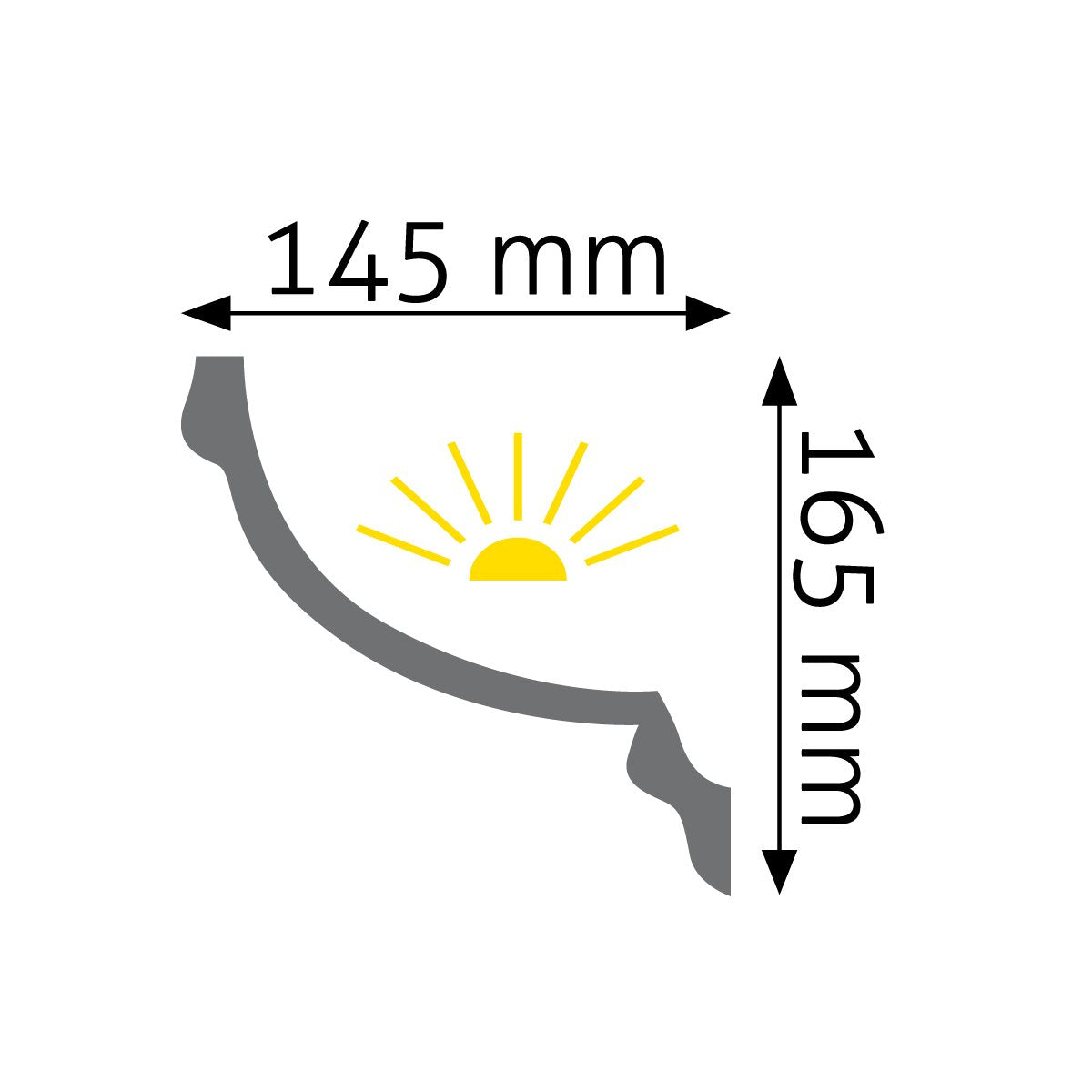 Stuckleiste Messina – 16,5 × 14,5 cm