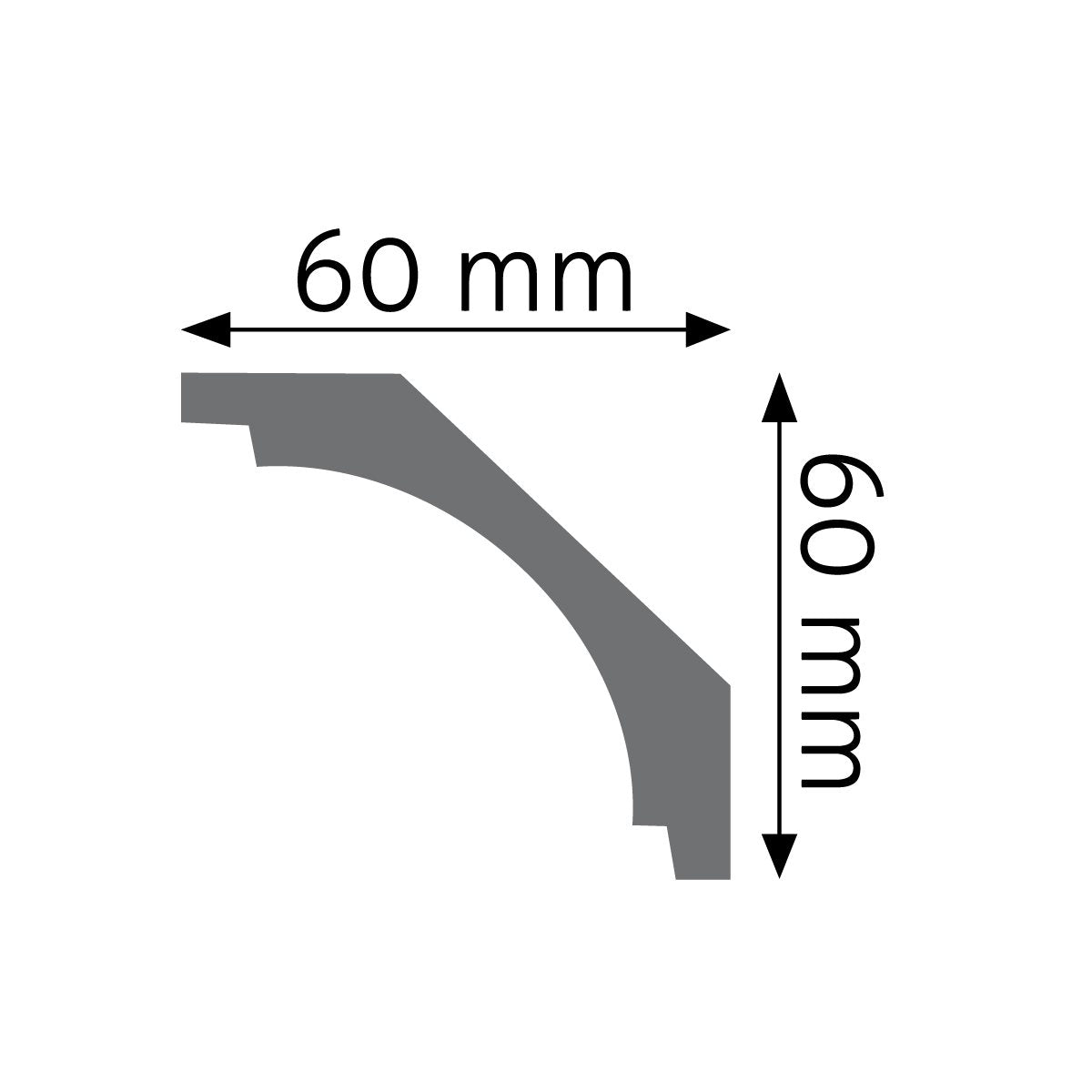 Stuckleiste Novara – 6 × 6 cm