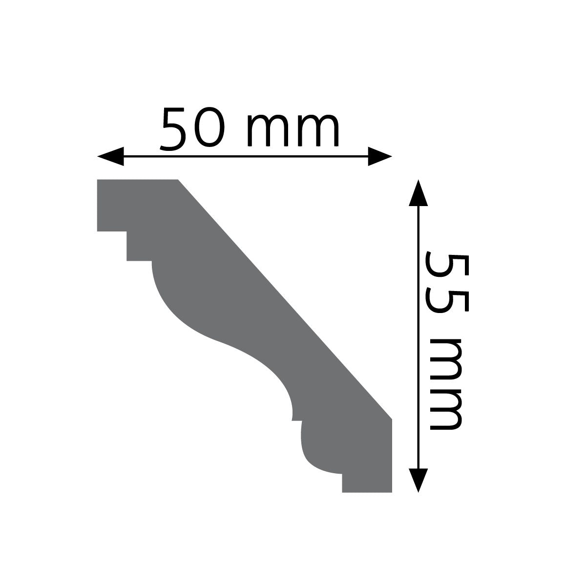 Stuckleiste Orvieto – 5,5 × 5 cm