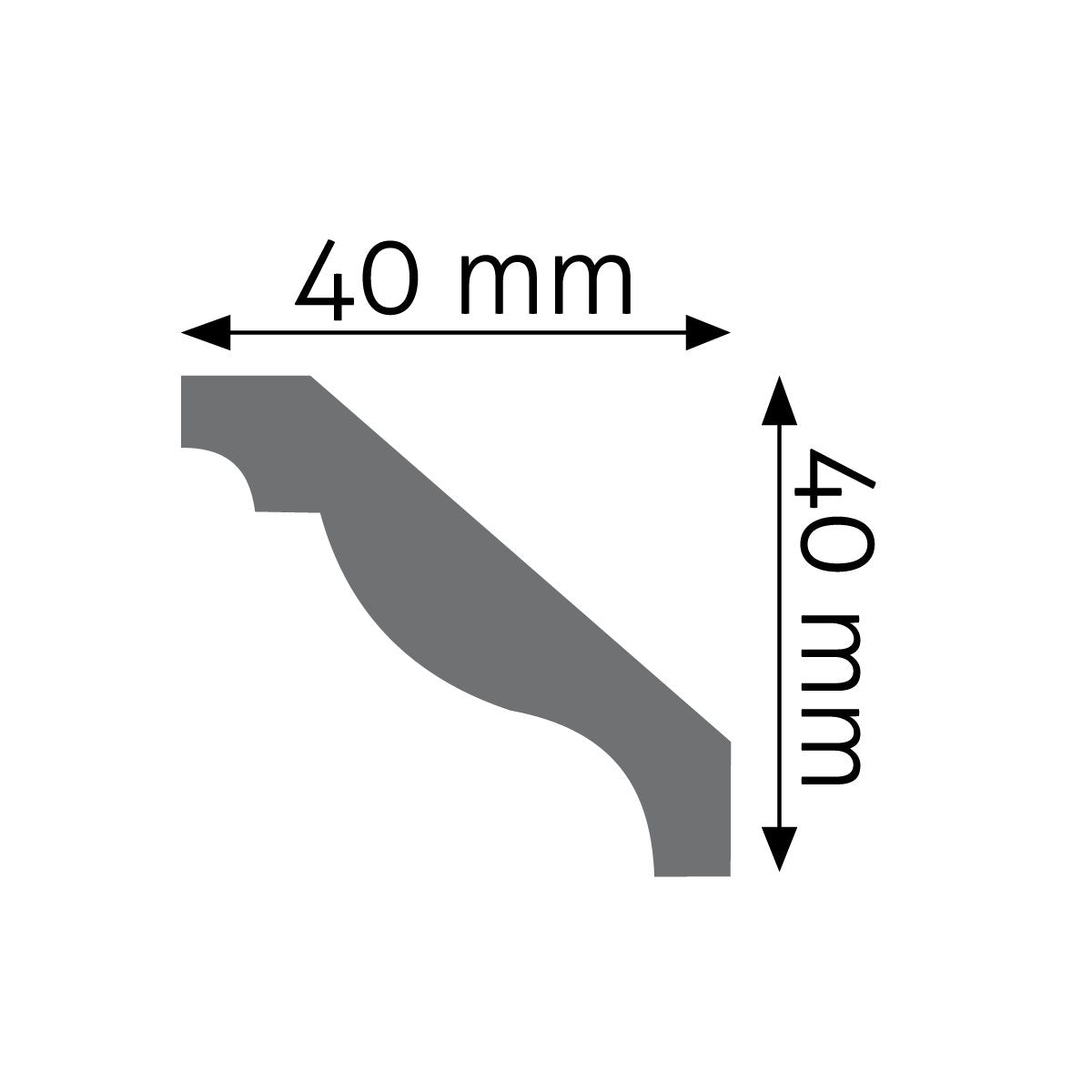 Stuckleiste Prato – 4 × 4 cm