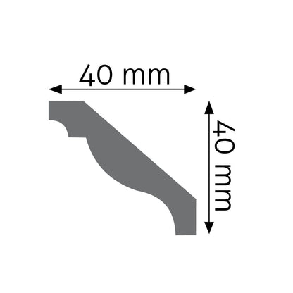 Stuckleiste Prato – 4 × 4 cm