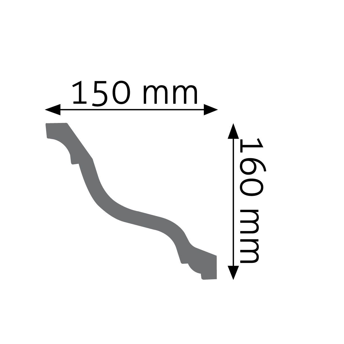 Stuckleiste Sassari – 16 × 15 cm