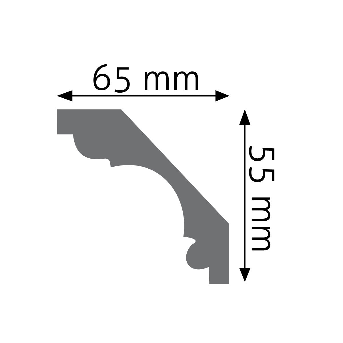 Stuckleiste Aosta verziert – 5,5 × 6,5 cm