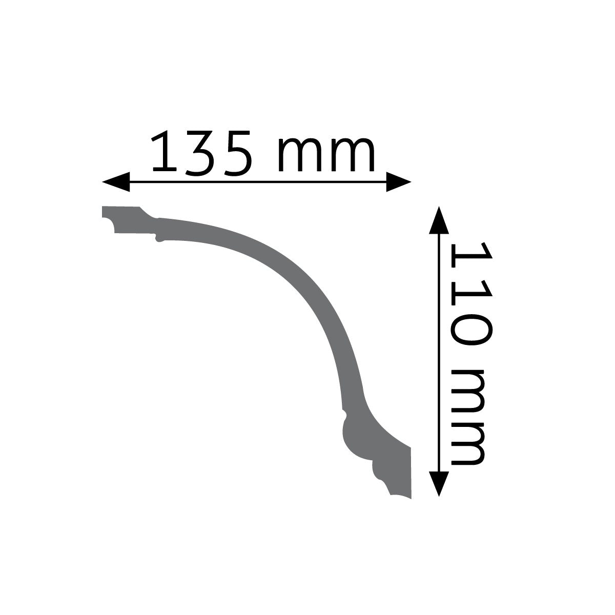 Stuckleiste Assisi verziert – 11 × 13,5 cm