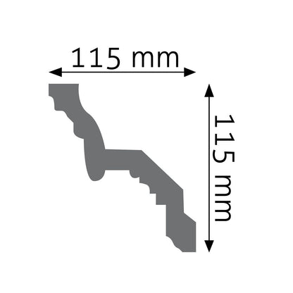 Stuckleiste Bergamo verziert – 11,5 × 11,5 cm