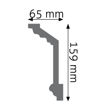 Stuckleiste Carrara verziert – 15,9 × 6,5 cm
