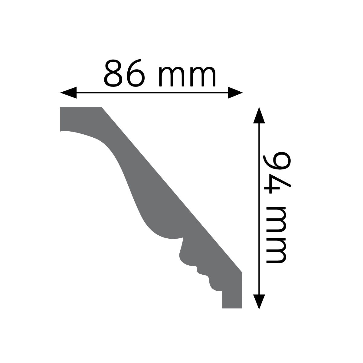 Stuckleiste Caserta verziert – 9,4 × 8,6 cm
