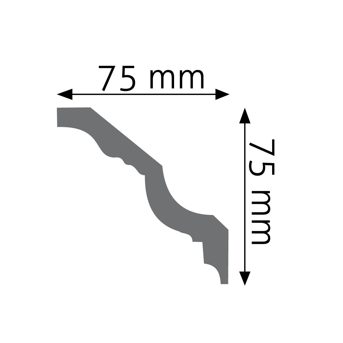 Stuckleiste Chieti verziert – 7,5 × 7,5 cm