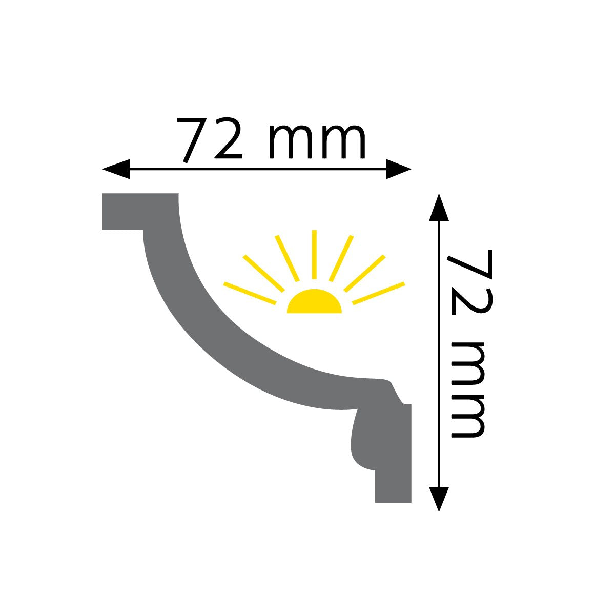 Stuckleiste Como verziert – 7,2 × 7,2 cm