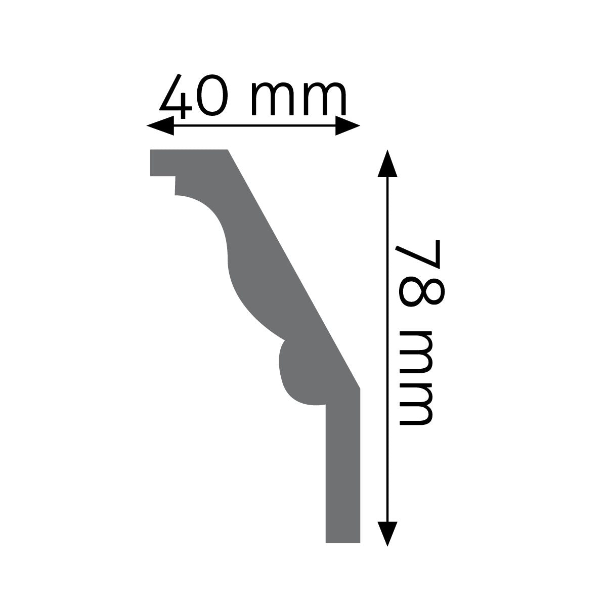 Stuckleiste Cuneo verziert – 7,8 × 4 cm