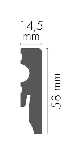 MDF-Sockelleiste Óbidos – 5,8 × 1,45 cm, 220 cm