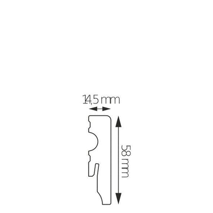 MDF-Sockelleiste Óbidos – 5,8 × 1,45 cm, 220 cm