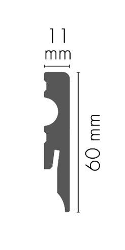 MDF-Sockelleiste Luzern – 6 × 1,1 cm, 220 cm