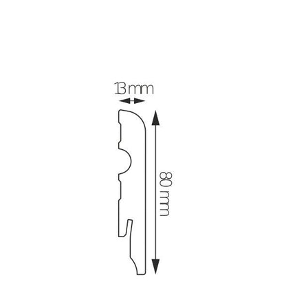 MDF-Sockelleiste Basel – 8 × 1,3 cm, 220 cm