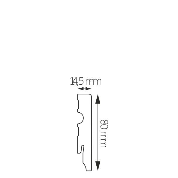 MDF-Sockelleiste Bern – 8 × 1,45 cm, 220 cm