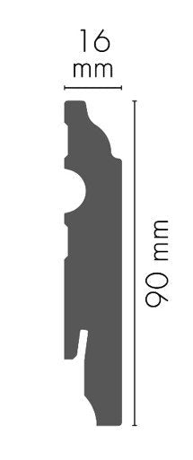 MDF-Sockelleiste Bellinzona – 9 × 1,6 cm, 220 cm