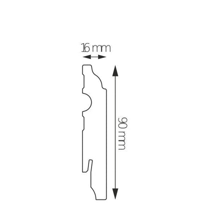 MDF-Sockelleiste Bellinzona – 9 × 1,6 cm, 220 cm