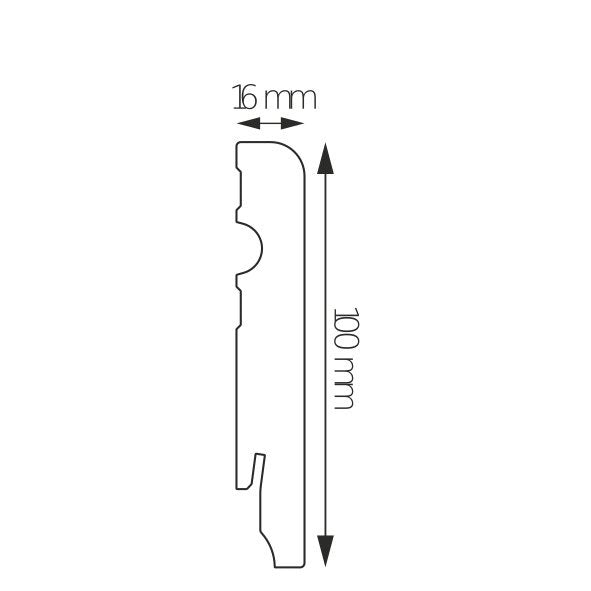 MDF-Sockelleiste Montreux – 10 × 1,6 cm, 220 cm