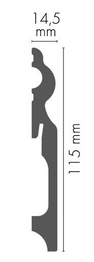 MDF-Sockelleiste Vevey – 11,5 × 1,45 cm, 220 cm