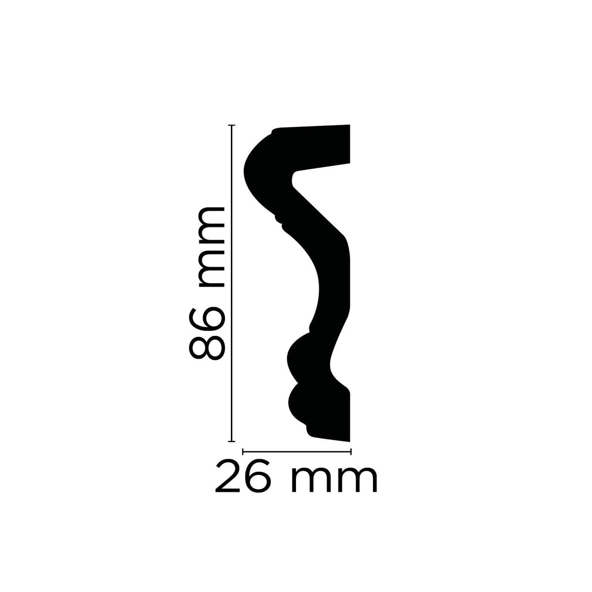 Wandleiste Fano – 8,5 × 2,5 cm