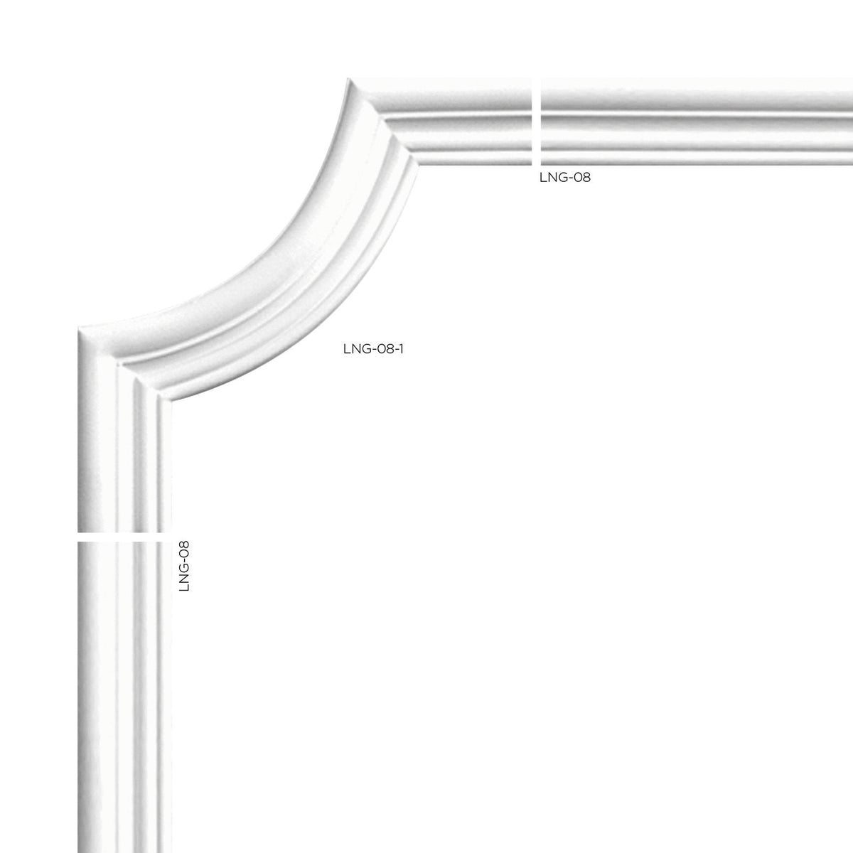 Eckelement Gubbio – 23 × 23 cm, passend zur Wandleiste Gubbio
