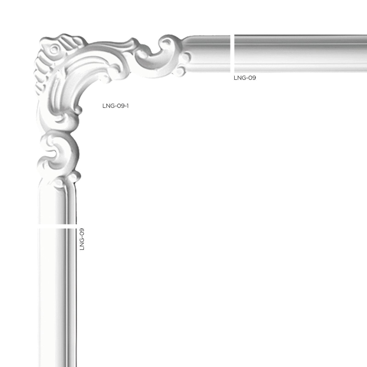 Eckelement Lecco Typ 1 – 21 × 21 cm, passend zur Wandleiste Lecco