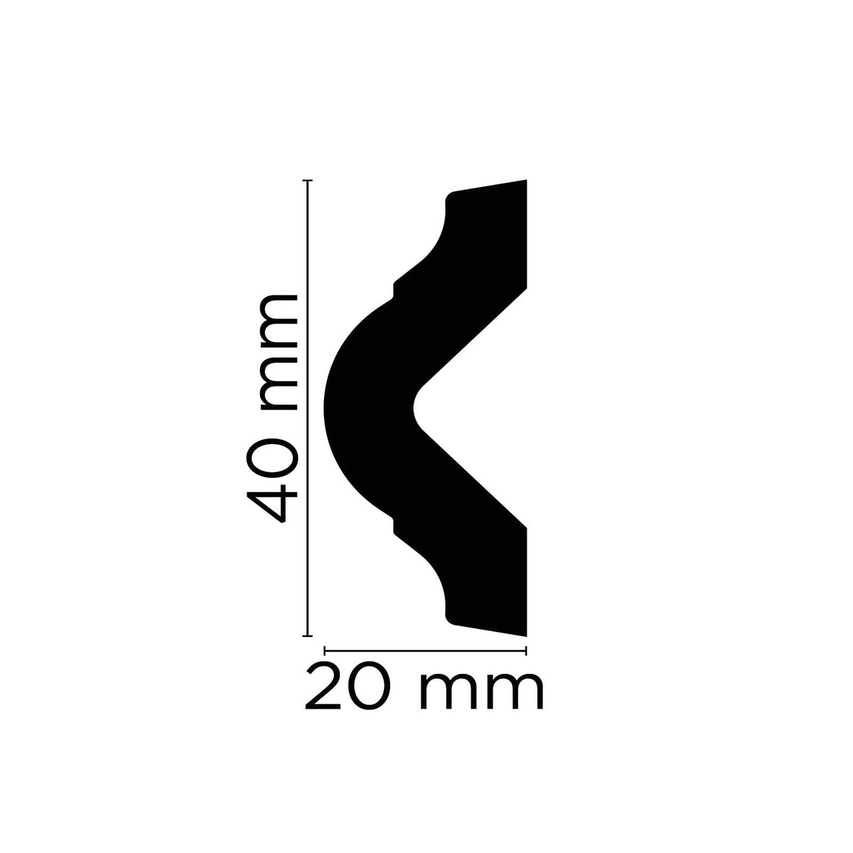 Wandleiste Lecco – 4 × 2 cm