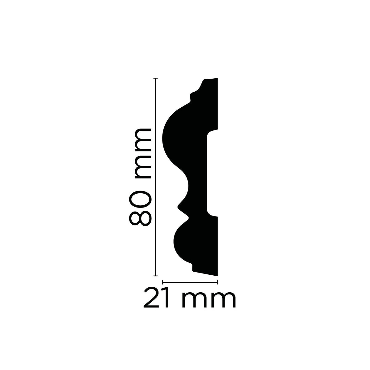 Wandleiste Loreto – 8 × 2,1 cm