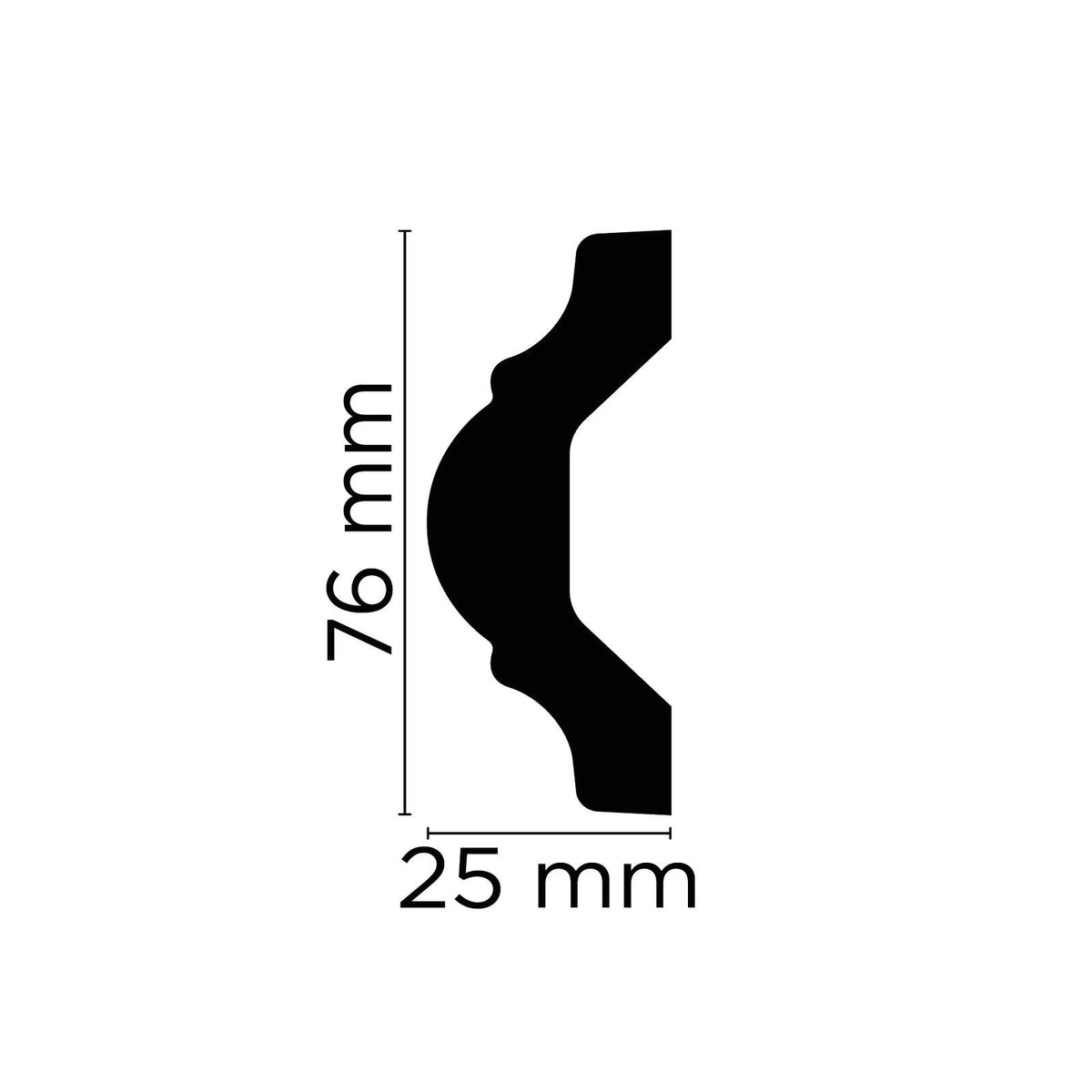 Wandleiste Massa – 7,6 × 2,5 cm