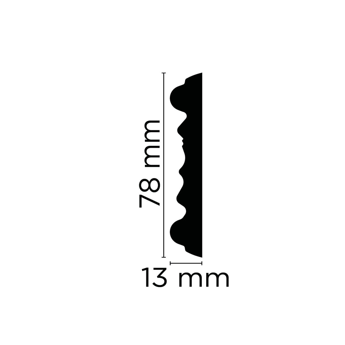Wandleiste Cagliari verziert – 7,8 × 1,3 cm