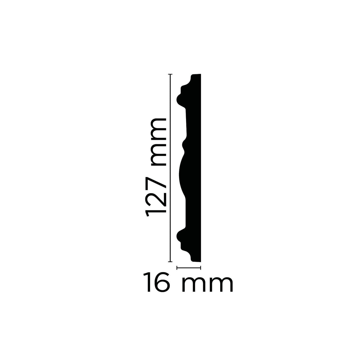 Wandleiste Cesena verziert – 12,7 × 1,6 cm