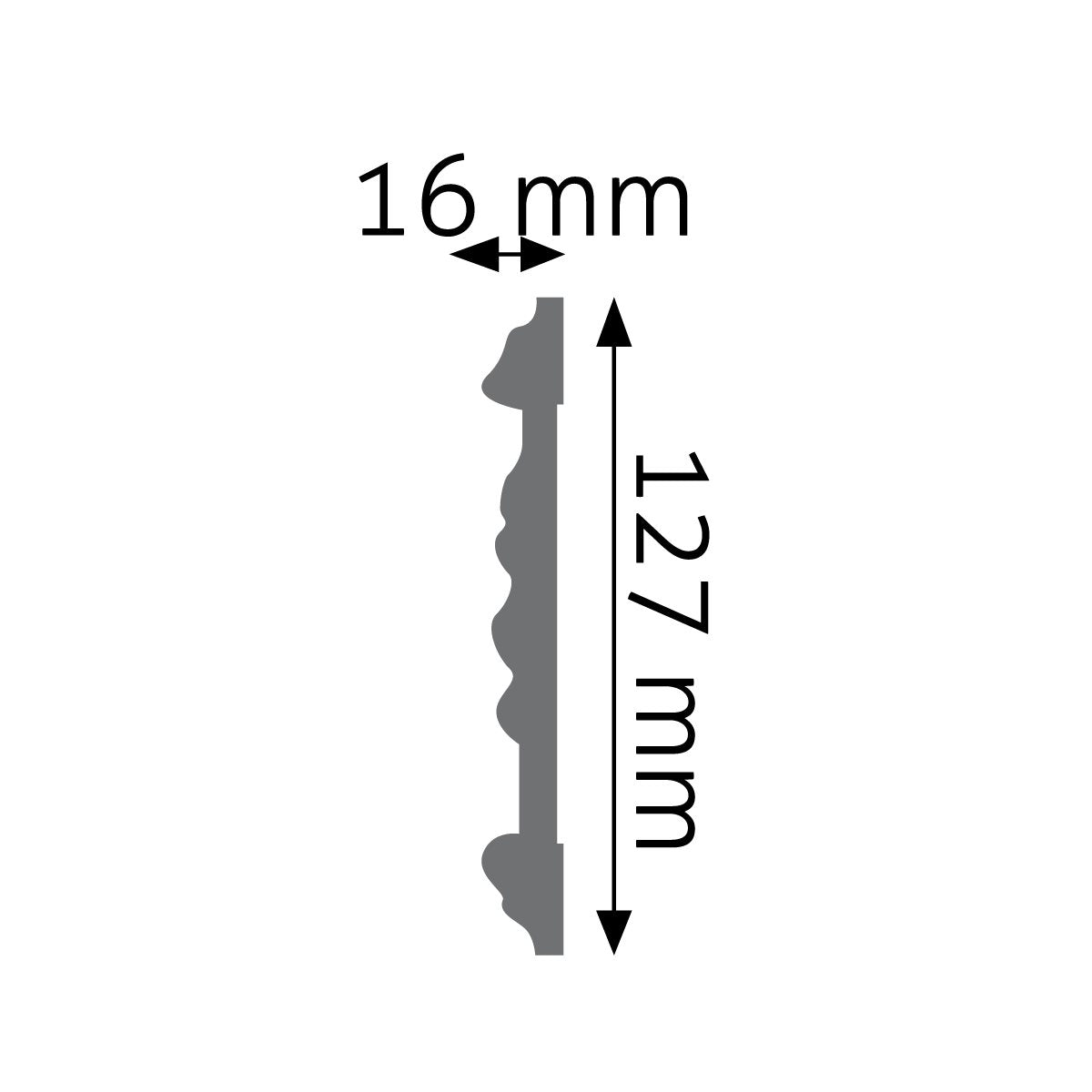 Wandleiste Cesena verziert – 12,7 × 1,6 cm
