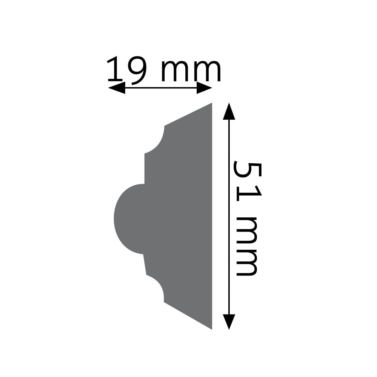 Wandleiste Cividale verziert – 5,1 × 1,9 cm