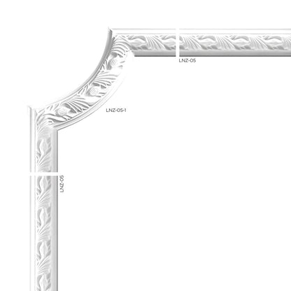 Eckelement Cortona Typ 1 – 25,5 × 25,5 cm, passend zur Wandleiste Cortona