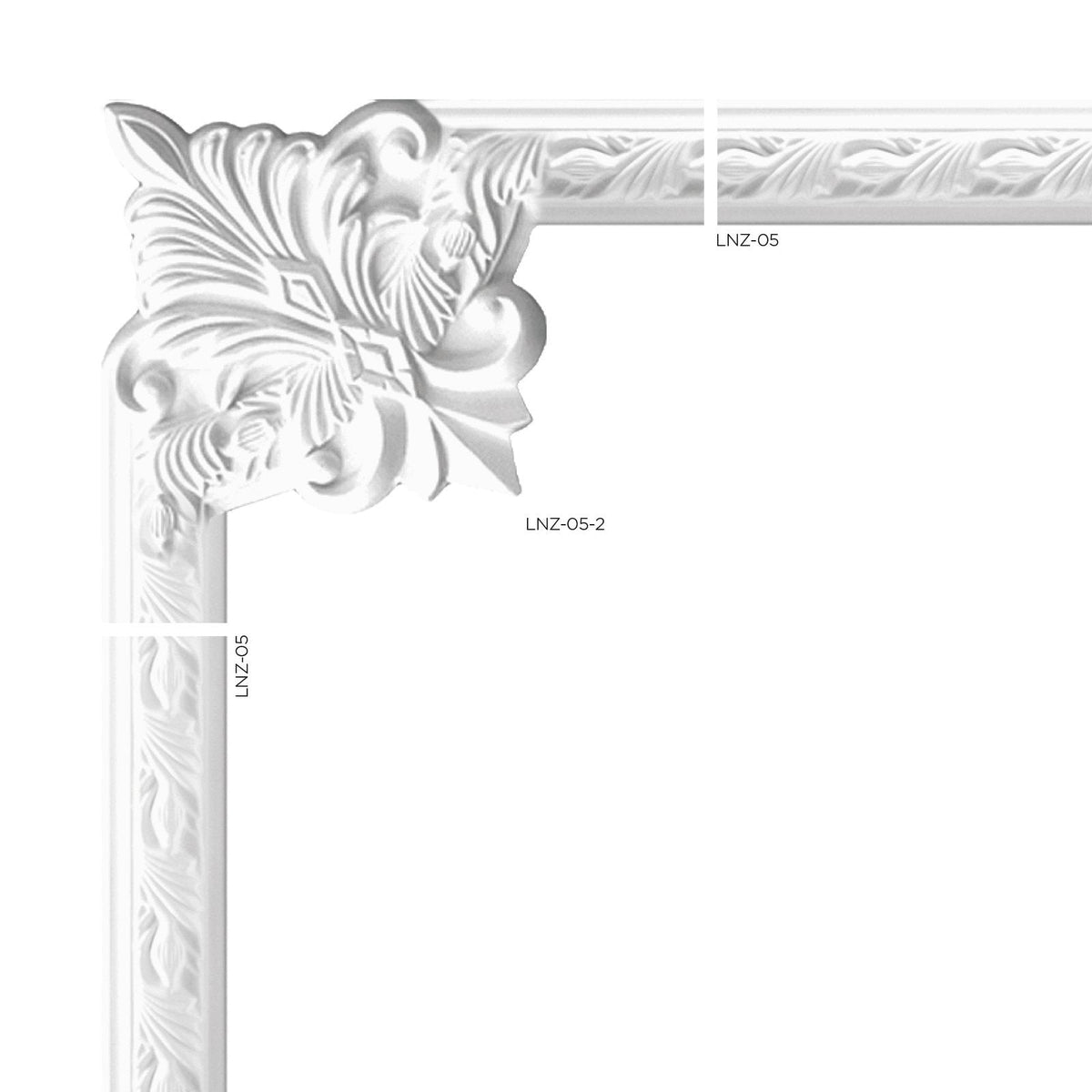 Eckelement Cortona Typ 2 – 25,5 × 25,5 cm, passend zur Wandleiste Cortona