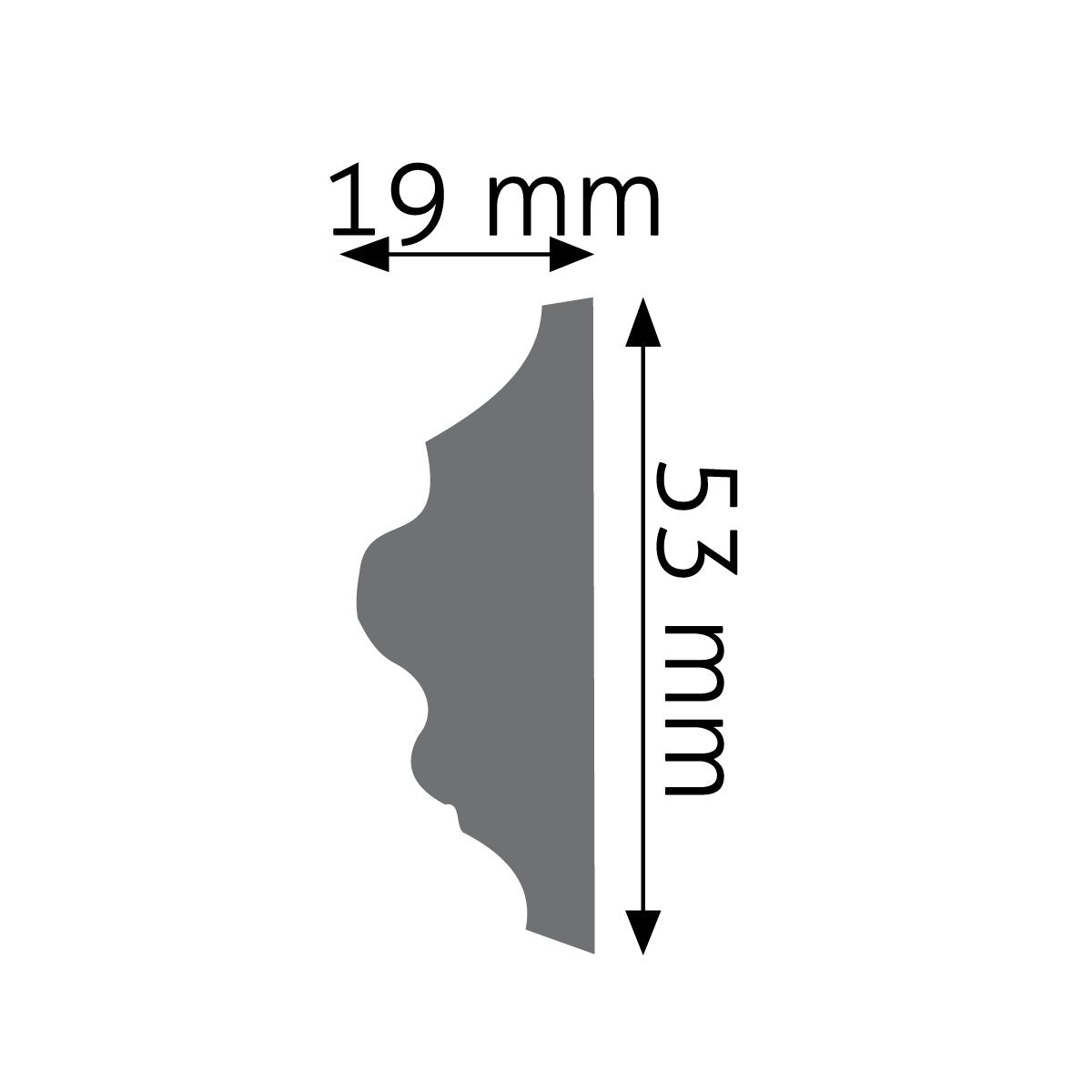 Wandleiste Cortona verziert – 5,3 × 1,9 cm