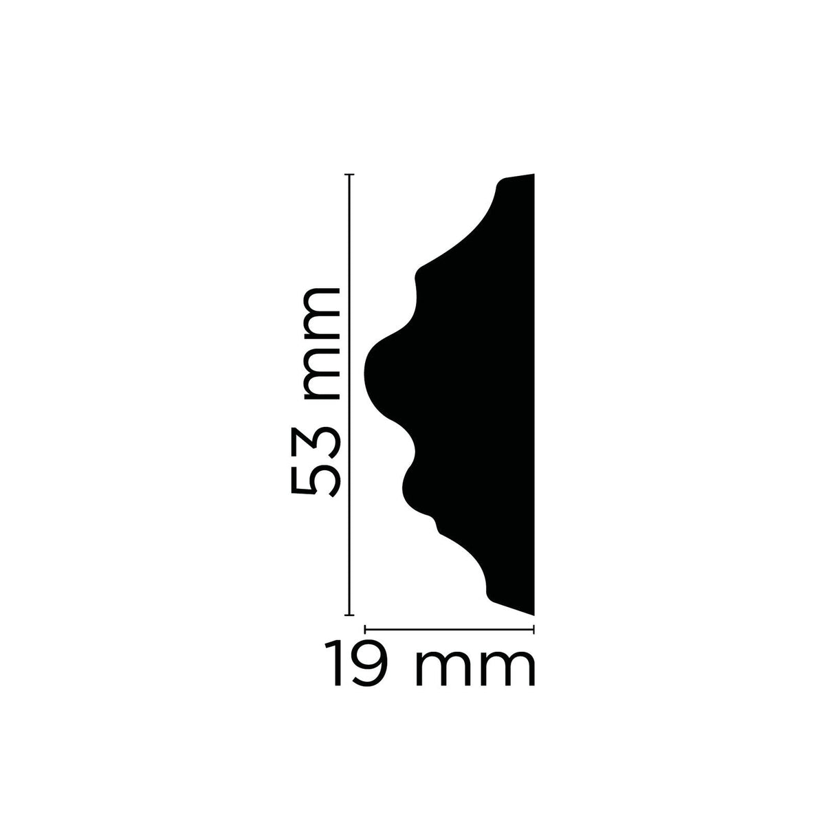 Wandleiste Cortona verziert – 5,3 × 1,9 cm