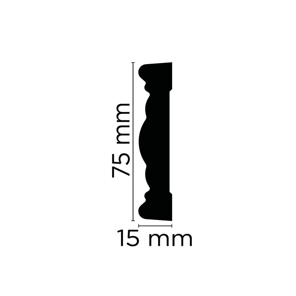 Wandleiste Crema verziert – 7,5 × 1,5 cm