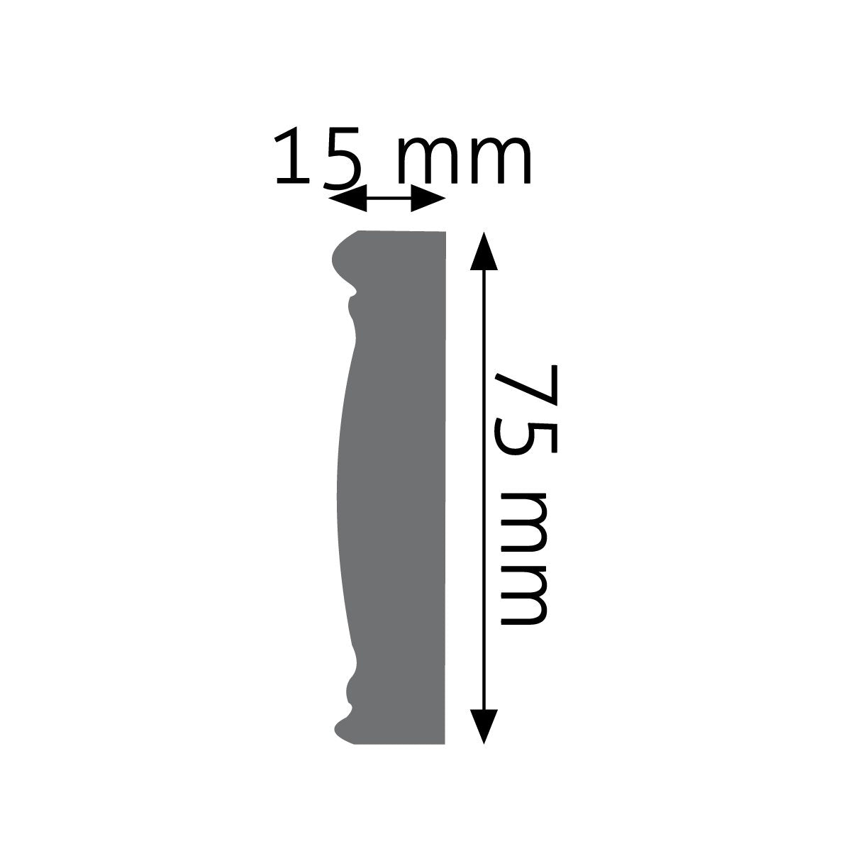 Wandleiste Crema verziert – 7,5 × 1,5 cm