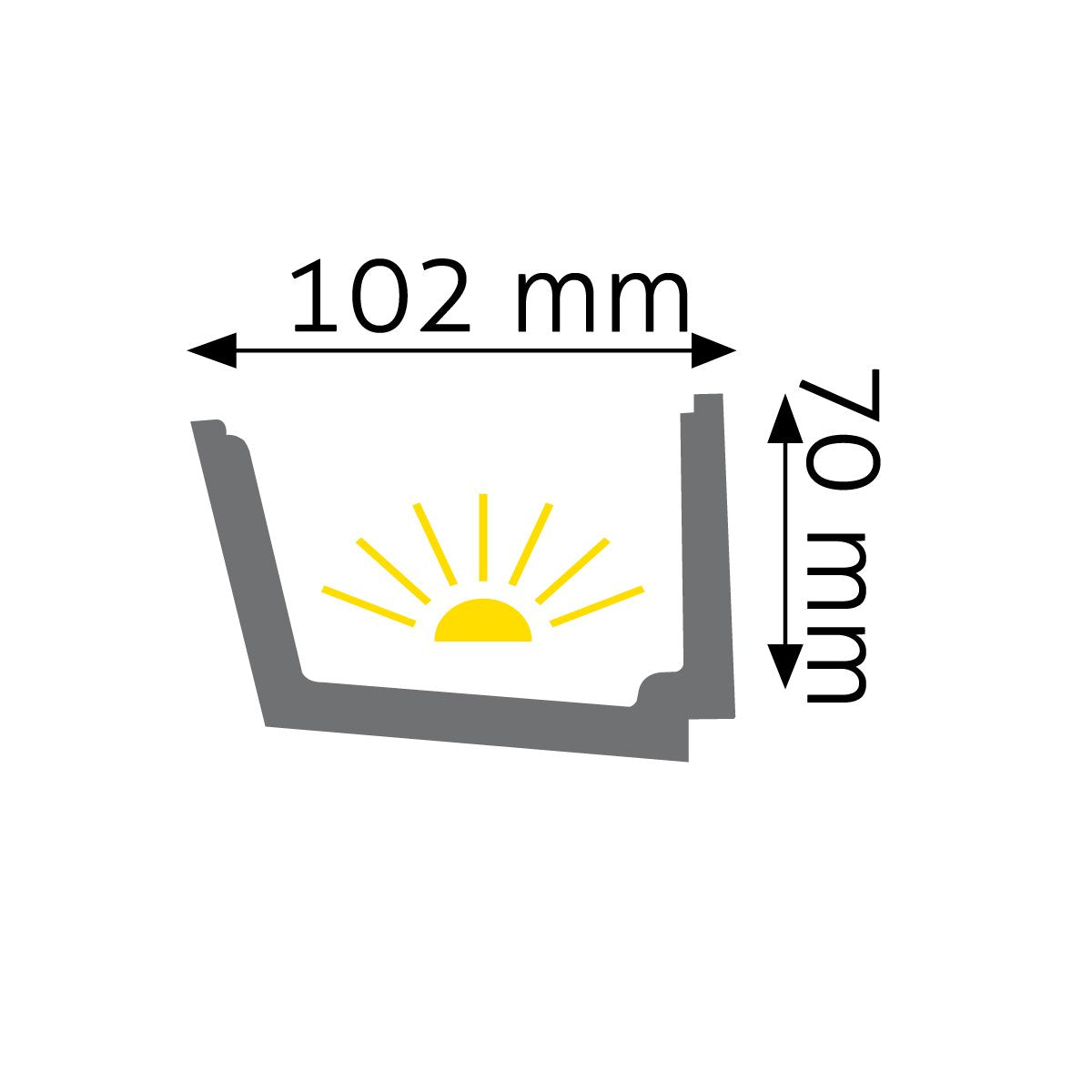 LED-Lichtleiste Troyes – 7 × 10,2 cm