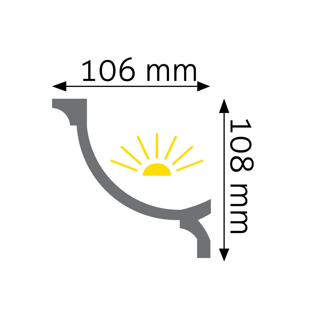 LED-Lichtleiste Arles – 10,8 × 10,6 cm