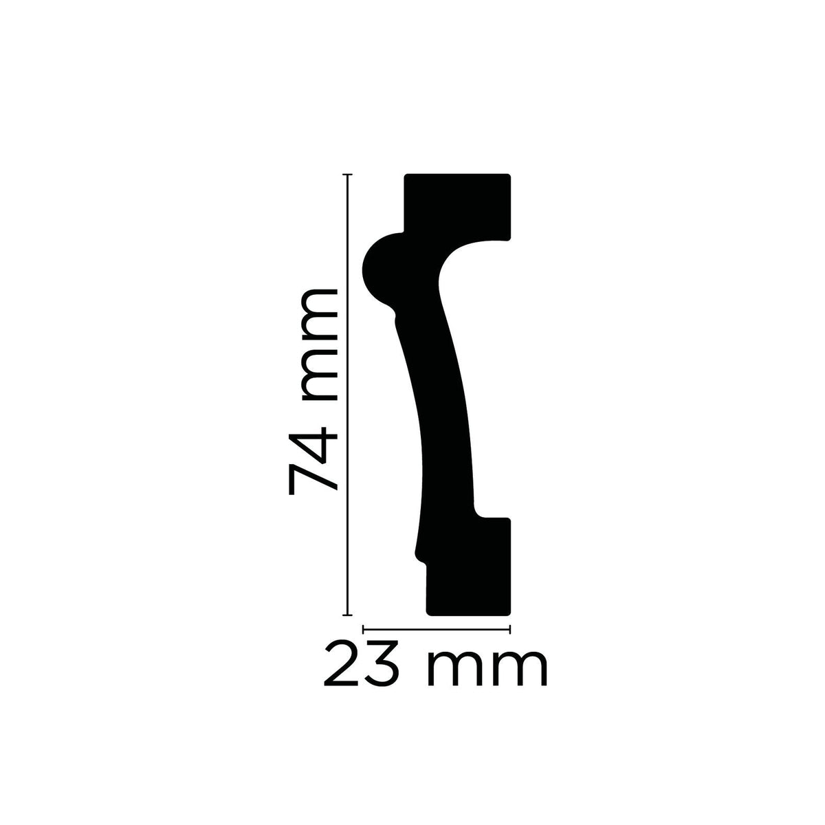 Zierleiste Vasto – 7,4 × 2,3 cm