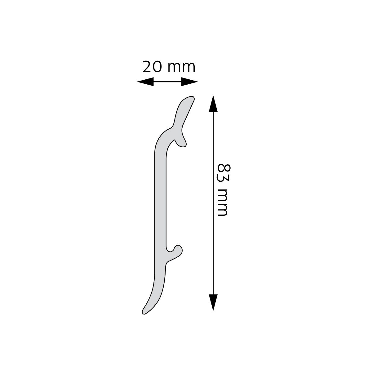 Sockelleiste Granada – 8,3 × 1,9 cm