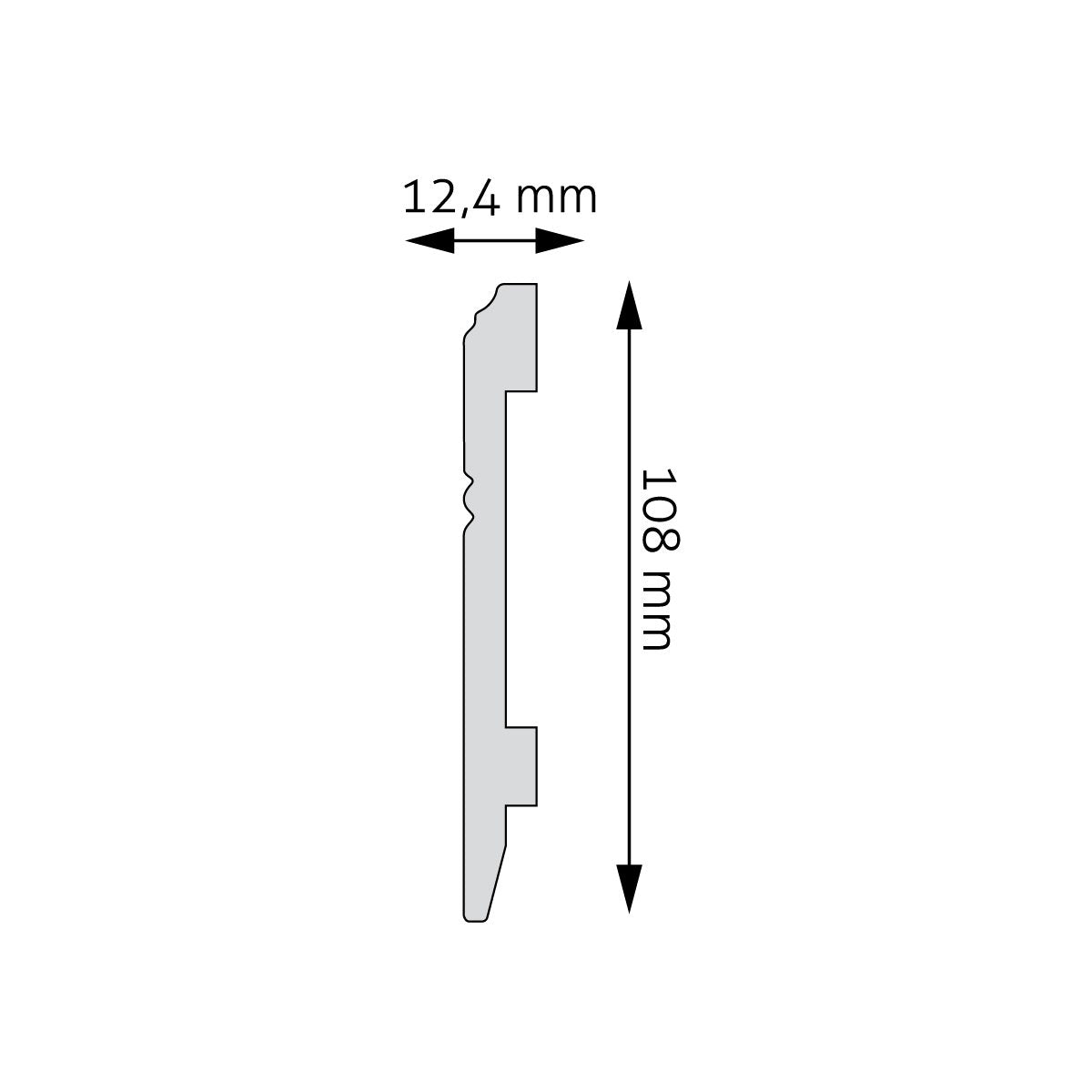 Sockelleiste Huelva – 10,7 × 1,2 cm