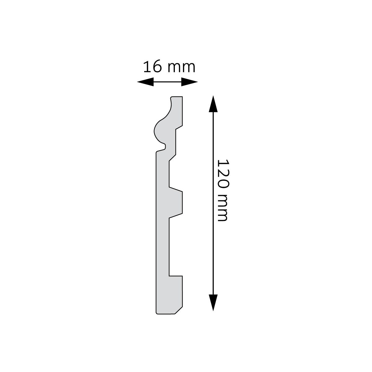 Sockelleiste Oviedo – 12 × 1,5 cm