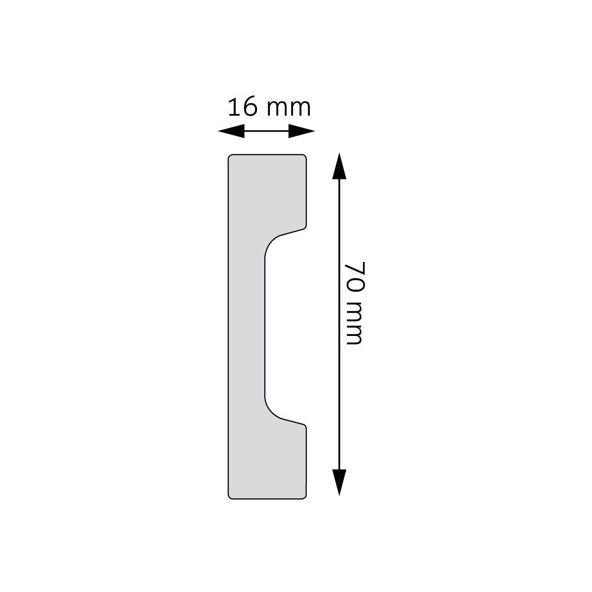 Sockelleiste Ronda – 7 × 1,6 cm